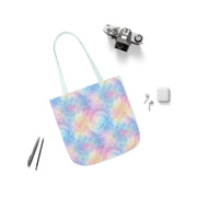 Pastel Tie-Dye Canvas Tote Bag with 5-Color Straps