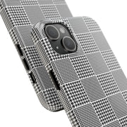 Chic Houndstooth Tough Phone Case - Stylish and Durable Protection