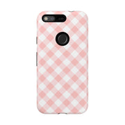 Chic Pink Gingham Google Pixel Phone Case for Tough Protection