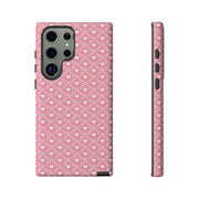 Cute Patterned Samsung Galaxy Phone Case - Tough Cases with Pink Hearts
