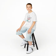 Cute Cat Graphic Kids Heavy Cotton Tee - Perfect for Animal Lovers