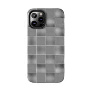 Chic Houndstooth Tough Phone Case - Stylish and Durable Protection