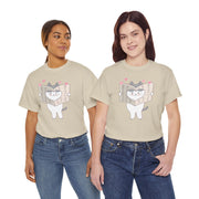 Cute Cat with Newspaper Unisex Heavy Cotton Tee - Fun and Cozy for Cat Lovers