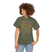 Trippy Nature Unisex Heavy Cotton Tee - Colorful Psychedelic Design