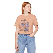 Serpent and Flower Graphic Unisex Tee - Nature-Inspired Design