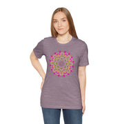 Luxe Mandala Unisex Jersey Tee - Vibrant Botanical Design