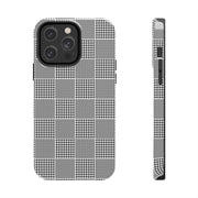 Chic Houndstooth Tough Phone Case - Stylish and Durable Protection