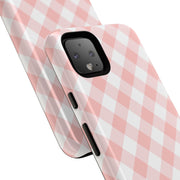 Chic Pink Gingham Google Pixel Phone Case for Tough Protection