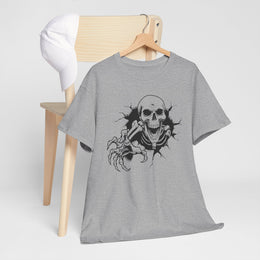 Skeleton Graphic Unisex Heavy Cotton Tee - Perfect for Halloween & Casual Wear