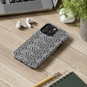 Zebra Print Tough Phone Case - Durable Protection for Style and Function