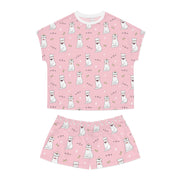 Cute Cat Print Women's Short Pajama Set - Cozy Sleepwear for Cat Lovers