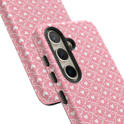Cute Patterned Samsung Galaxy Phone Case - Tough Cases with Pink Hearts