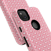 Pink Heart Pattern Tough Google Pixel Phone Case - Cute and Durable Protection