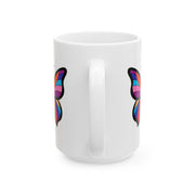 Colorful Butterfly Ceramic Mug - 11oz/15oz - Perfect Gift for Nature Lovers