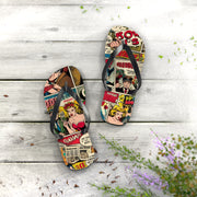 Retro Comic Flip Flops - Fun Summer Footwear for Beach Days & Casual Outings