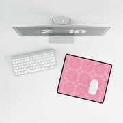 Elegant Pink Floral Desk Mat for Home Office