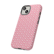Pink Heart Pattern Tough iPhone Case - Durable Protection for Sweethearts