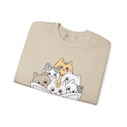 Cute Cat Reading Crewneck Sweatshirt for Cat Lovers