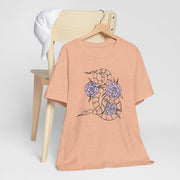 Serpent and Flower Graphic Unisex Tee - Nature-Inspired Design