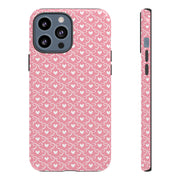 Pink Heart Pattern Tough iPhone Case - Durable Protection for Sweethearts