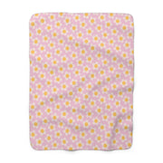 Cozy Sherpa Fleece Blanket with Floral Design - Perfect for Home Decor and Gifting
