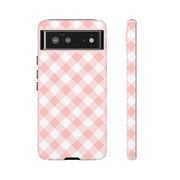 Chic Pink Gingham Google Pixel Phone Case for Tough Protection