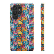 Colorful Cat Pattern Samsung Phone Case - Tough Cases for Cat Lovers