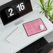 Elegant Pink Floral Desk Mat for Home Office