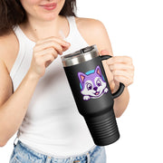 Cute Animal Insulated Travel Mug - 40oz with Straws and Handle