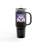 Cute Animal Insulated Travel Mug - 40oz with Straws and Handle