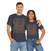 Trippy Nature Unisex Heavy Cotton Tee - Colorful Psychedelic Design
