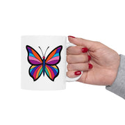Colorful Butterfly Ceramic Mug - 11oz/15oz - Perfect Gift for Nature Lovers