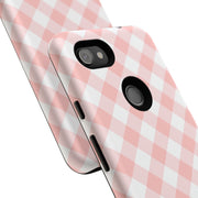 Chic Pink Gingham Google Pixel Phone Case for Tough Protection