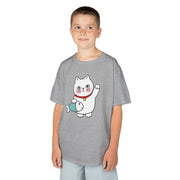Cute Cat Graphic Kids Heavy Cotton Tee - Perfect for Animal Lovers