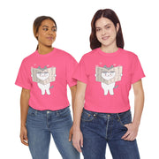 Cute Cat with Newspaper Unisex Heavy Cotton Tee - Fun and Cozy for Cat Lovers