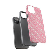 Pink Heart Pattern Tough iPhone Case - Durable Protection for Sweethearts