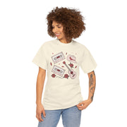 Retro Music Vibe Unisex Heavy Cotton Tee with Cassette and Guitar Design