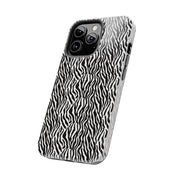 Zebra Print Tough Phone Case - Durable Protection for Style and Function